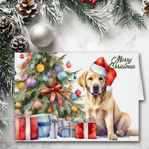 Santa-Hut Gelber Labrador Retriever Weihnachten