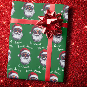 Santa-Hut-Geschenkverpackung, individuelles Namens Geschenkpapier