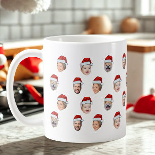 Santa-Hut-Gesicht Benutzerdefiniertes Familien-Ges Kaffeetasse