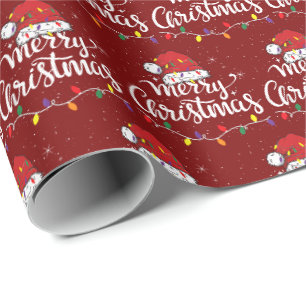 Santa Hut Merry Christmas Lichter Weihnachten Fami Geschenkpapier