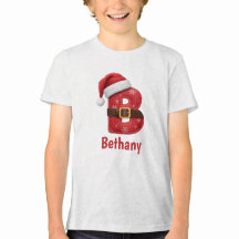 Santa-Hut-Monogramm Buchstabe B Weihnachtsalphabet