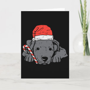 Santa-Hut Pitbull Pit Hund Weihnachten Xmas Frauen Karte