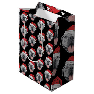 Santa-Hut Pitbull Pit Weihnachten Xmas Haustier Hu Mittlere Geschenktüte