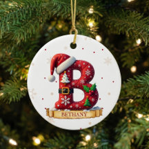 Santa Hut Rot Weihnachten Buchstabe B Name