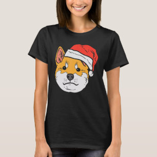 Santa-Hut-Shiba-Inu-Akita-Akita-Japanischer-Doge-W T-Shirt
