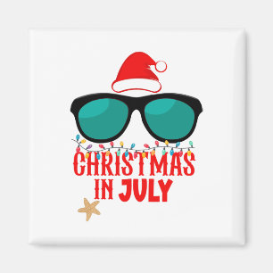 Santa Hut Weihnachten im Juli Sonnenbrille Sommer Magnet