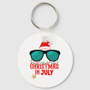 Santa Hut Weihnachten im Juli Sonnenbrille Sommer Schlüsselanhänger
