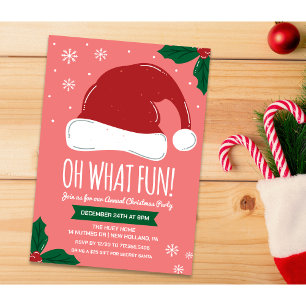 Santa-Hut-Weihnachtsfeier-Einladung Einladung