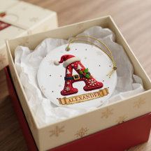 Santa Hut Weihnachtsmann Rot Buchstabe A Name