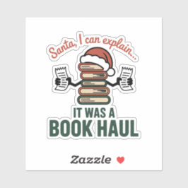 Santa I Can Explain Book Haul Holiday Humor Aufkleber