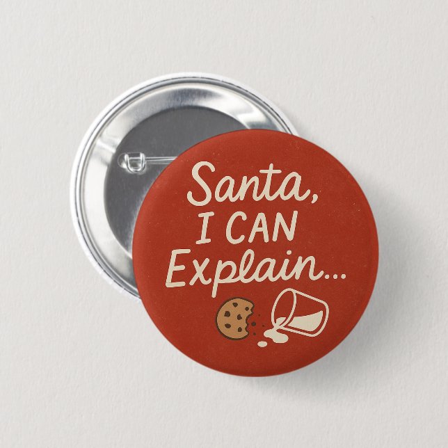 Santa, I Can Explain Funny Christmas Quote Button (Vorne & Hinten)