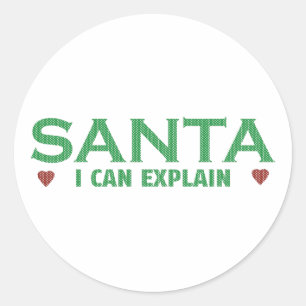 Santa I kann erklären Runder Aufkleber