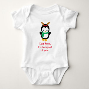 Santa I war Niedliche Weihnachten ein guter Pingui Baby Strampler