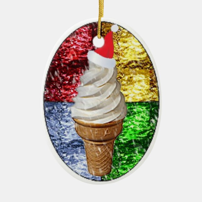 Santa Ice Creme Cone Keramik Lago Maggiore Keramik Ornament (Vorne)