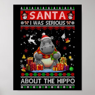 Santa ich war ernst gemeint mit dem Nilpferd Lusti Poster
