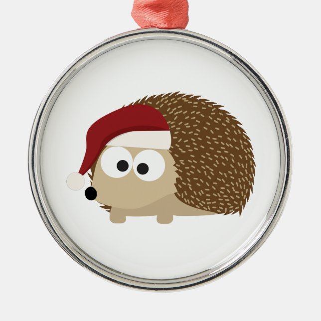 Santa Igel Silbernes Ornament (Vorne)