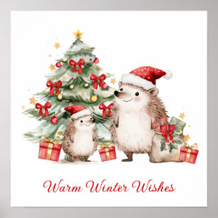 Santa Igel Weihnachtswünsche  Poster