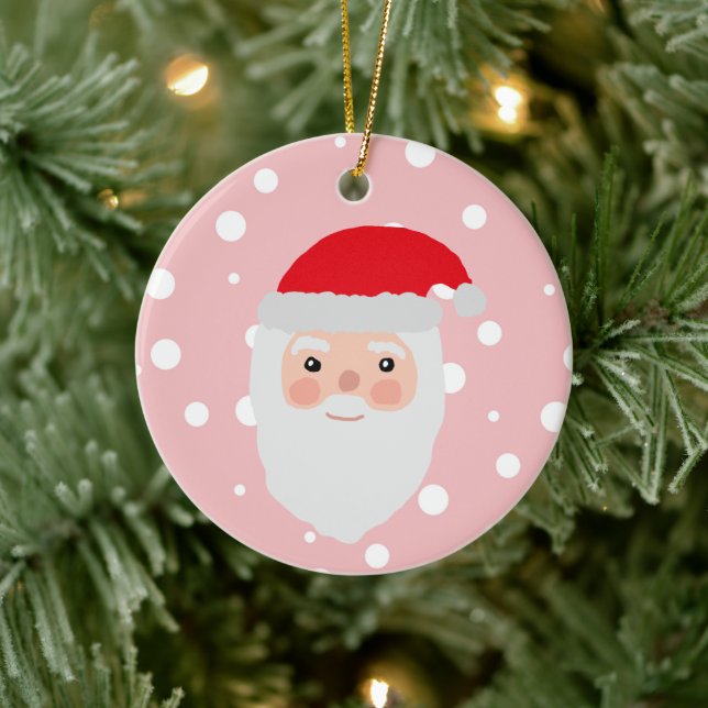 Santa Illustration Cheery Keramik Ornament (Baum)