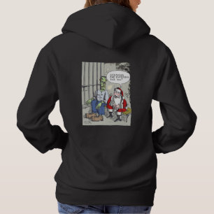 Santa Im Gefängnis Damen schwarze Kapuzenpullover Hoodie