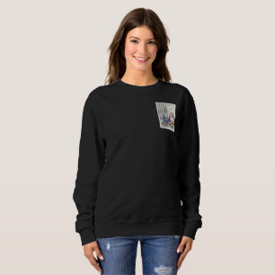 Santa im Gefängnis Damen schwarzes Sweatshirt mit
