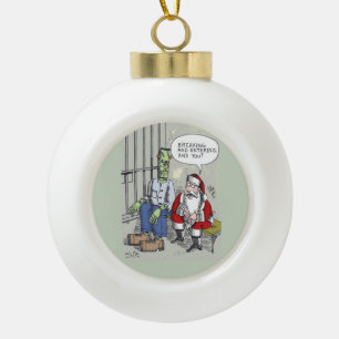 Santa Im Gefängnis Keramik-Kugel-Ornament Keramik Kugel-Ornament