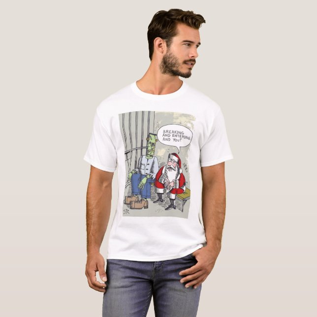 Santa Im Gefängnis T-Shirt (Vorne ganz)