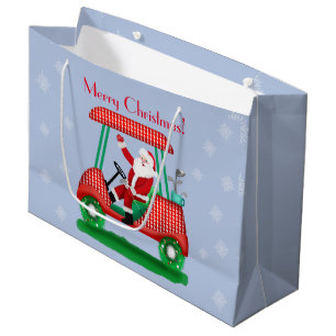 Santa im Golfwagen Frohe Weihnachten! Große Geschenktüte