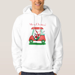 Santa im Golfwagen Frohe Weihnachten T-Shirt Hoodie