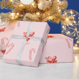 Santa im Martini-Glas Geschenkpapier