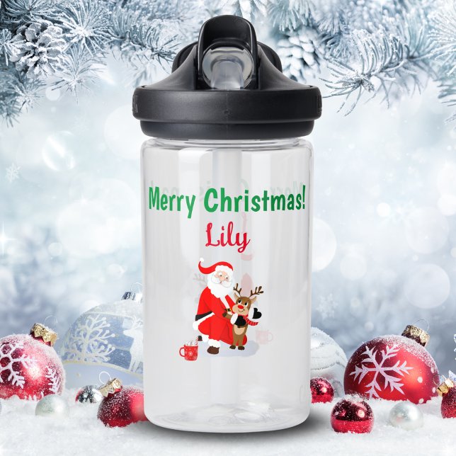 Santa im Nordpol Rentiere mit roter Nase Trinkflasche (Von Creator hochgeladen)