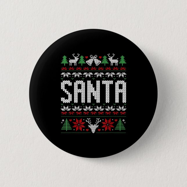 Santa I'm So Good Santa Came Twice Matching Couple Button (Vorderseite)