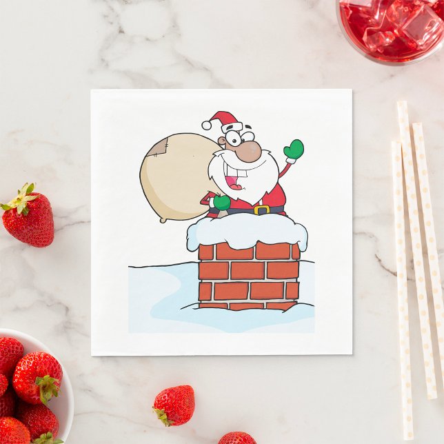 Santa in a Chimney Festival Napkins Serviette (Von Creator hochgeladen)