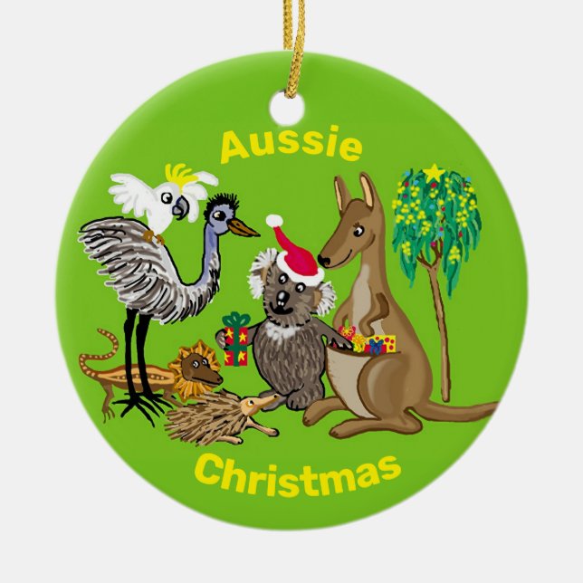 Santa in Australia Keramik Ornament (Vorne)