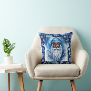 Santa in Blue Kissen
