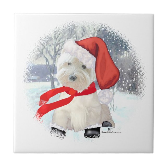 Santa in Boots Fliese (Vorderseite)
