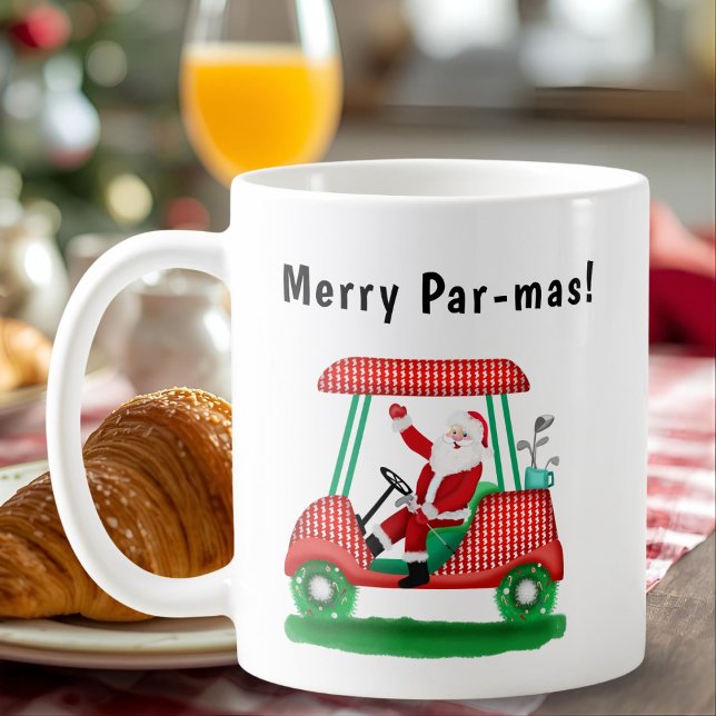 Santa in Christmas Golf Cart Kaffeetasse (Von Creator hochgeladen)