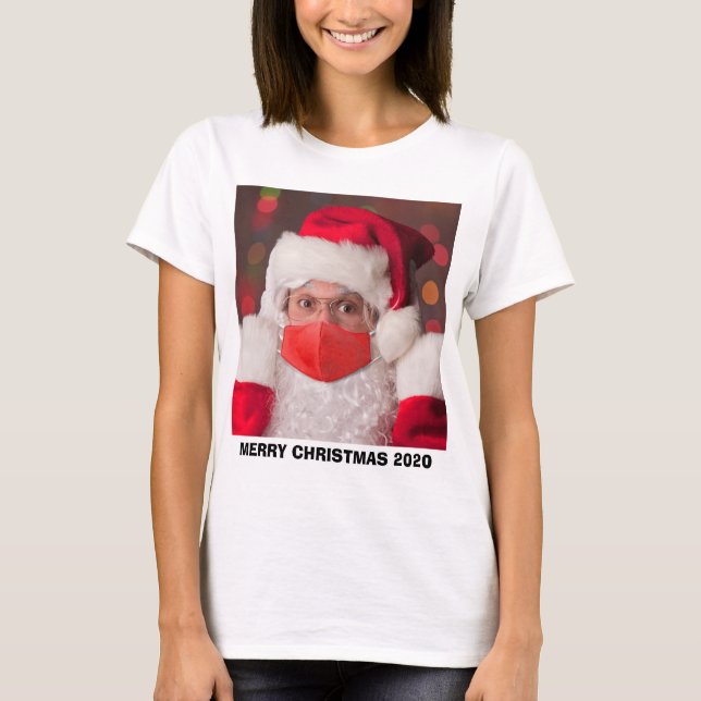 Santa in Coronavirus Gesichtsmaske HumorT-Shirt T-Shirt (Vorderseite)