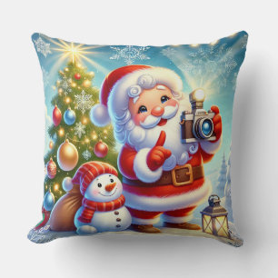 Santa in einer festlichen Weihnachtsszene Kissen