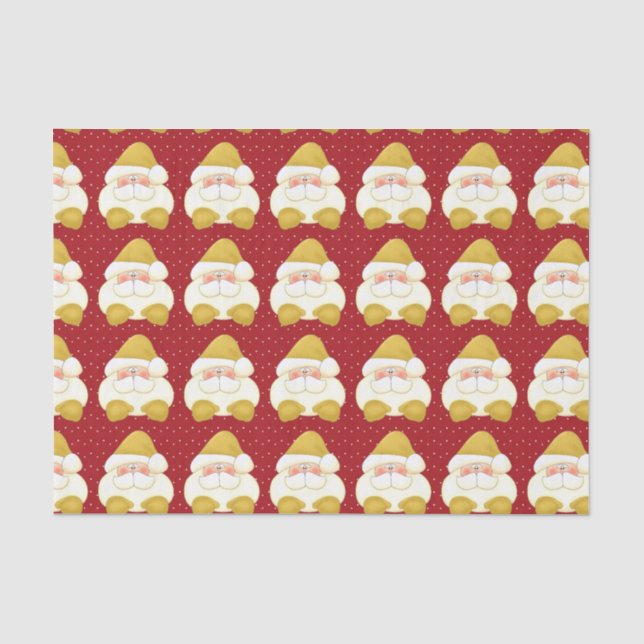 Santa in Gold mit Red Polka Dots pinkeln Seidenpapier (Vorderseite)