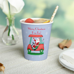 Santa in Golf Cart Frohe Weihnachten Par-T-Shirt! Pappbecher