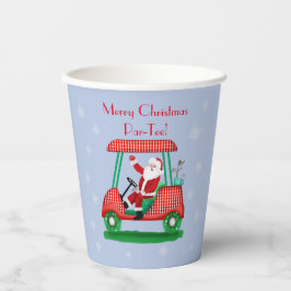 Santa in Golf Cart Frohe Weihnachten Par-T-Shirt! Pappbecher