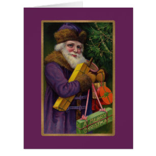 Santa in Lila Big Greeting Card