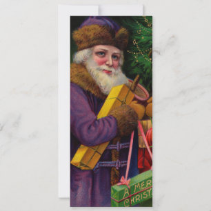 Santa in Lila Einladung