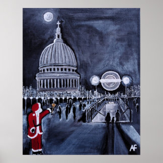 Santa in London Gemälde von Alfred Fox Poster