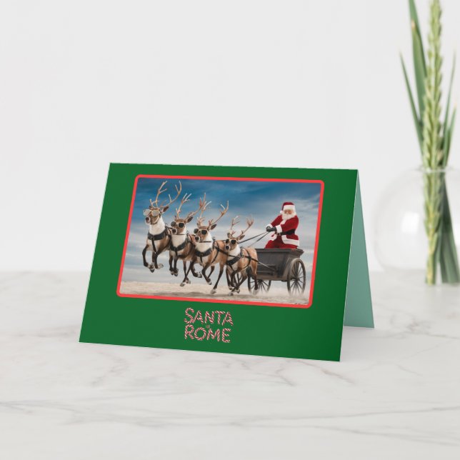 Santa in Rom Feiertagskarte (Vorderseite)