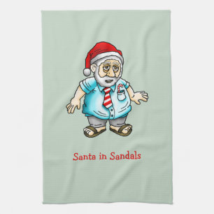 Santa in Sandals Geschirrtuch