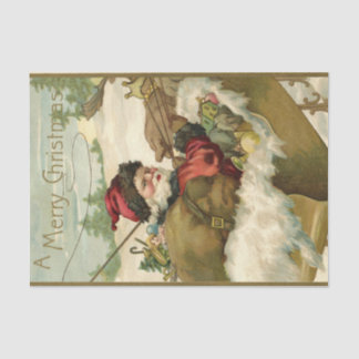 Santa in seinem Schlitten Seidenpapier