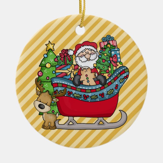 Santa in Sleigh Ornament (Vorne)