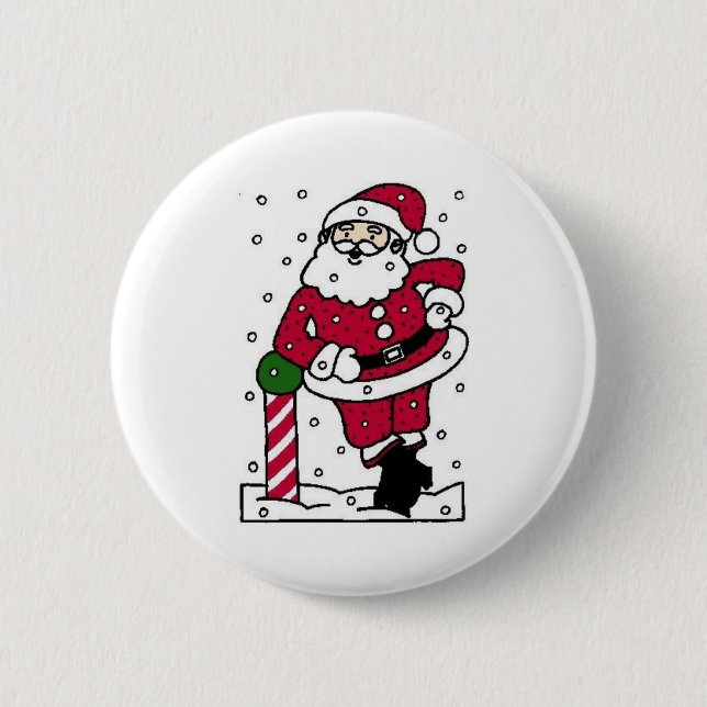 Santa in Snow Button (Vorderseite)