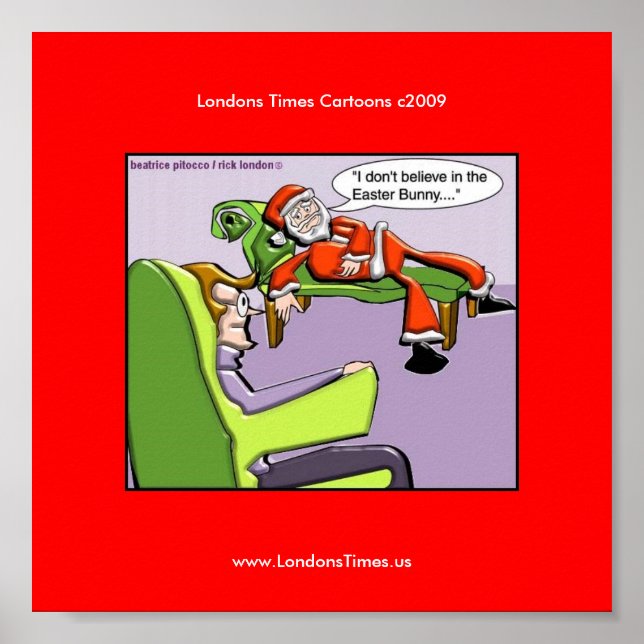Santa in Therapy Funny Christmas Posters Poster (Vorne)